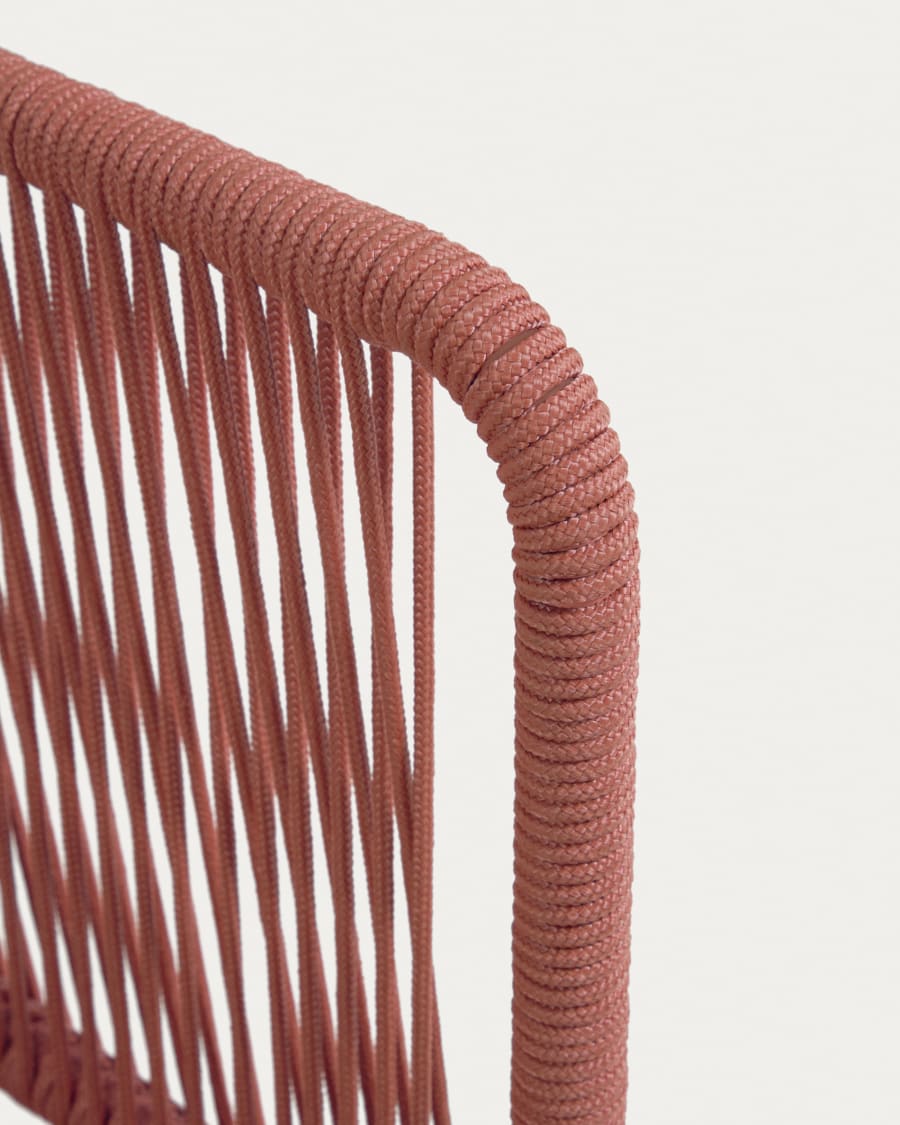 Nadin armchair in terracotta cord galvanised steel legs