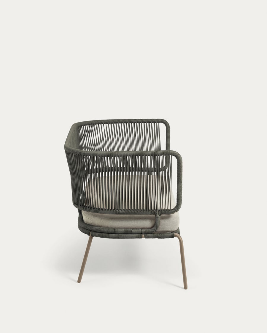 Nadin 2 seater sofa in green cord with galvanised steel legs, 135 cm