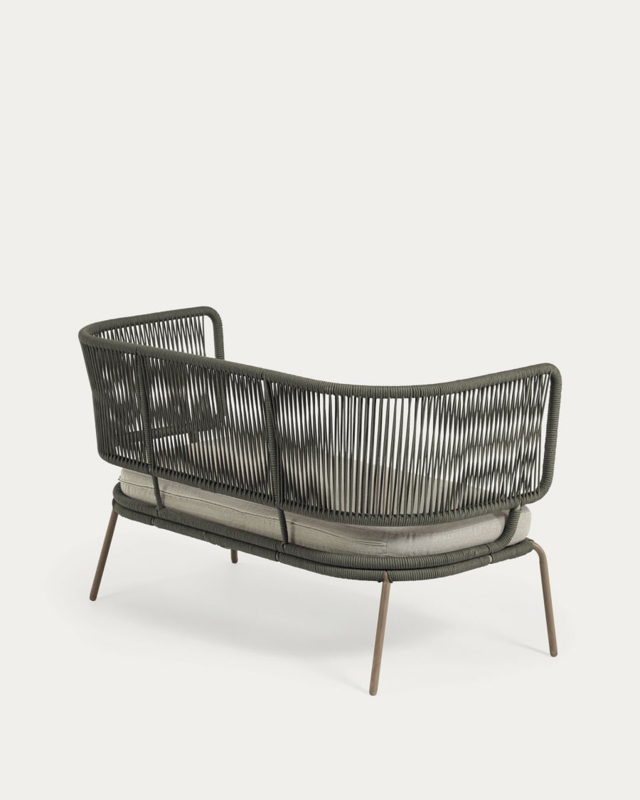 Nadin 2 seater sofa in green cord with galvanised steel legs, 135 cm