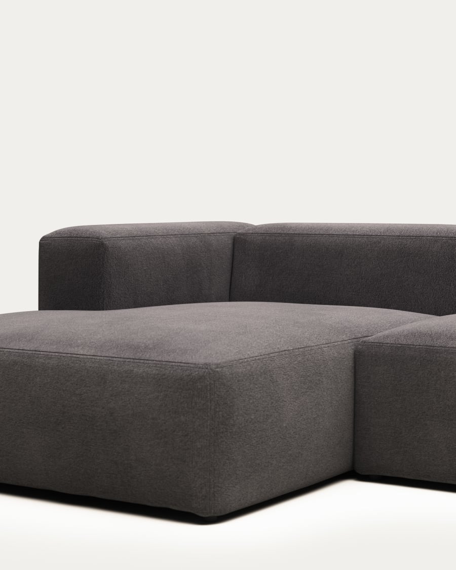 Blok 3 seater sofa with left side chaise longue in grey, 300 cm FR