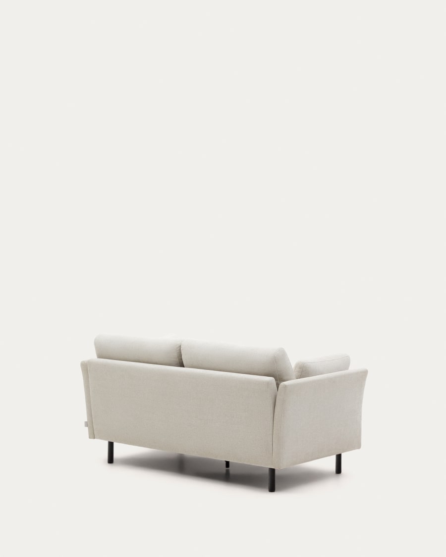 Gilma 2 seater sofa in chenille pearl with painted black finish legs, 170 cm