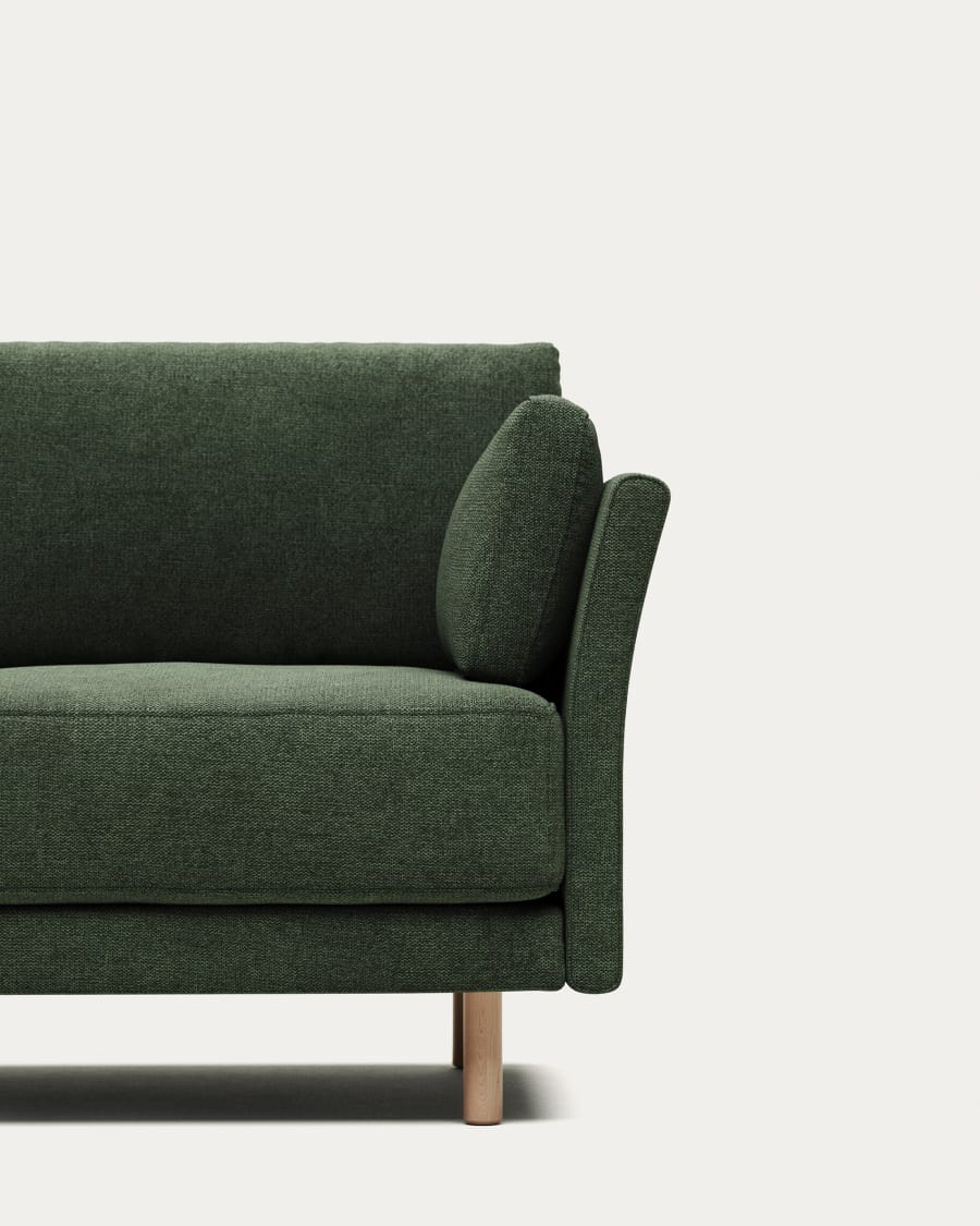 Gilma 2 seater sofa in green with natural finish legs 170 cm FR Kave Home Great Britain