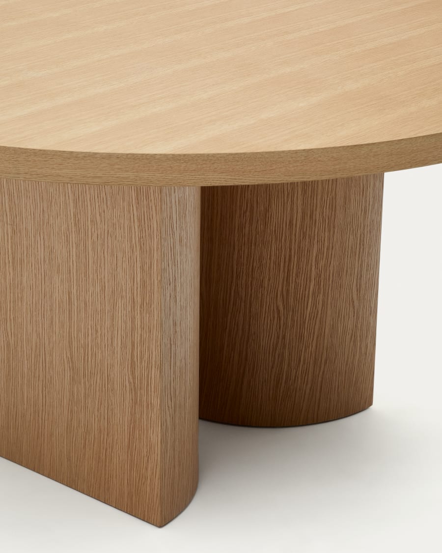 Nealy runder Tisch aus Eichenfurnier mit naturfarbenem Finish Ø 150 cm