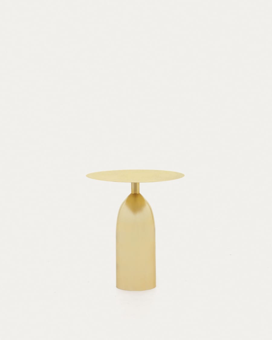 Matilda metal side table with a gold finish, Ø 48 cm