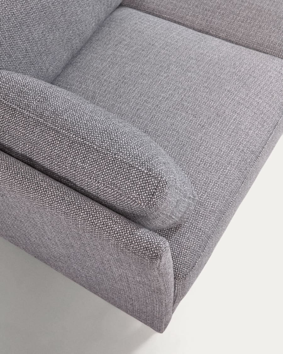 Divano Gilma 3 posti chaise longue destra/sinistra grigio chiaro con piedini neri 260 cm