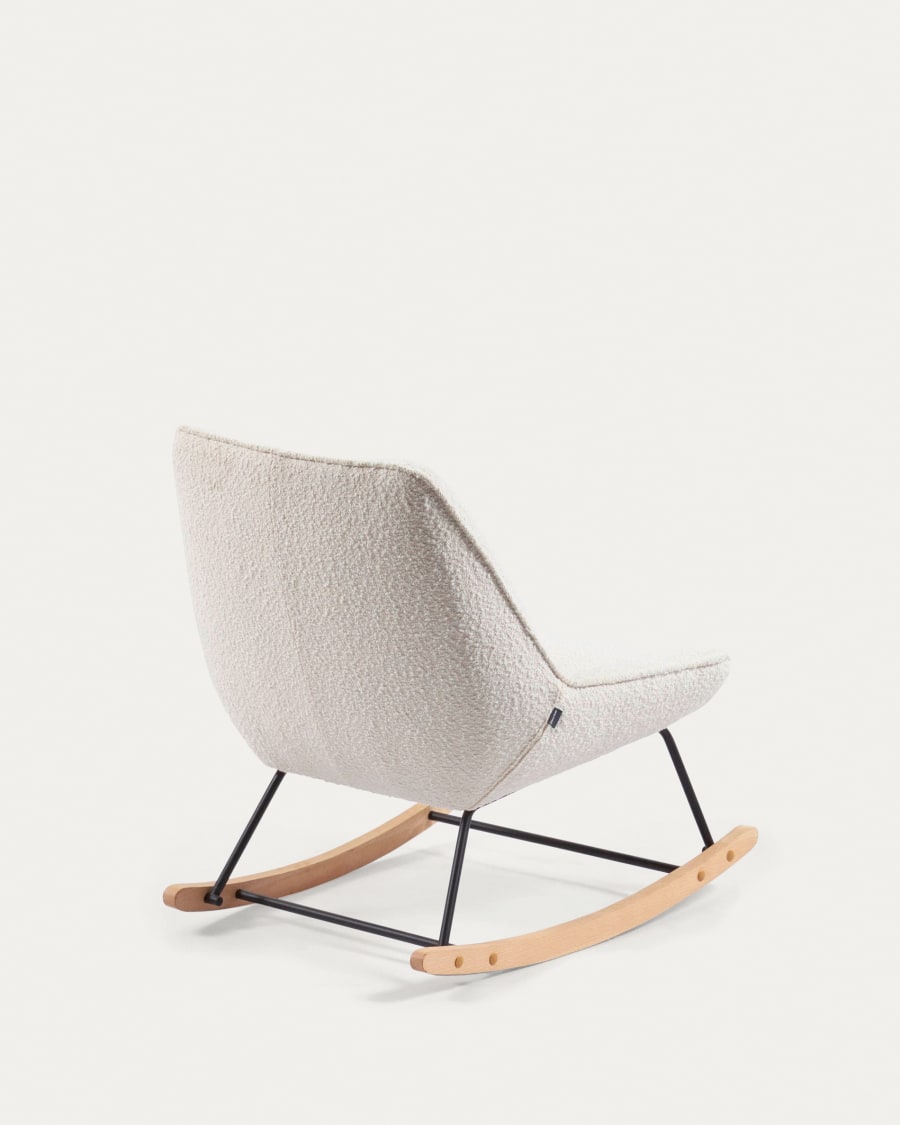 Marlina white bouclé rocking chair