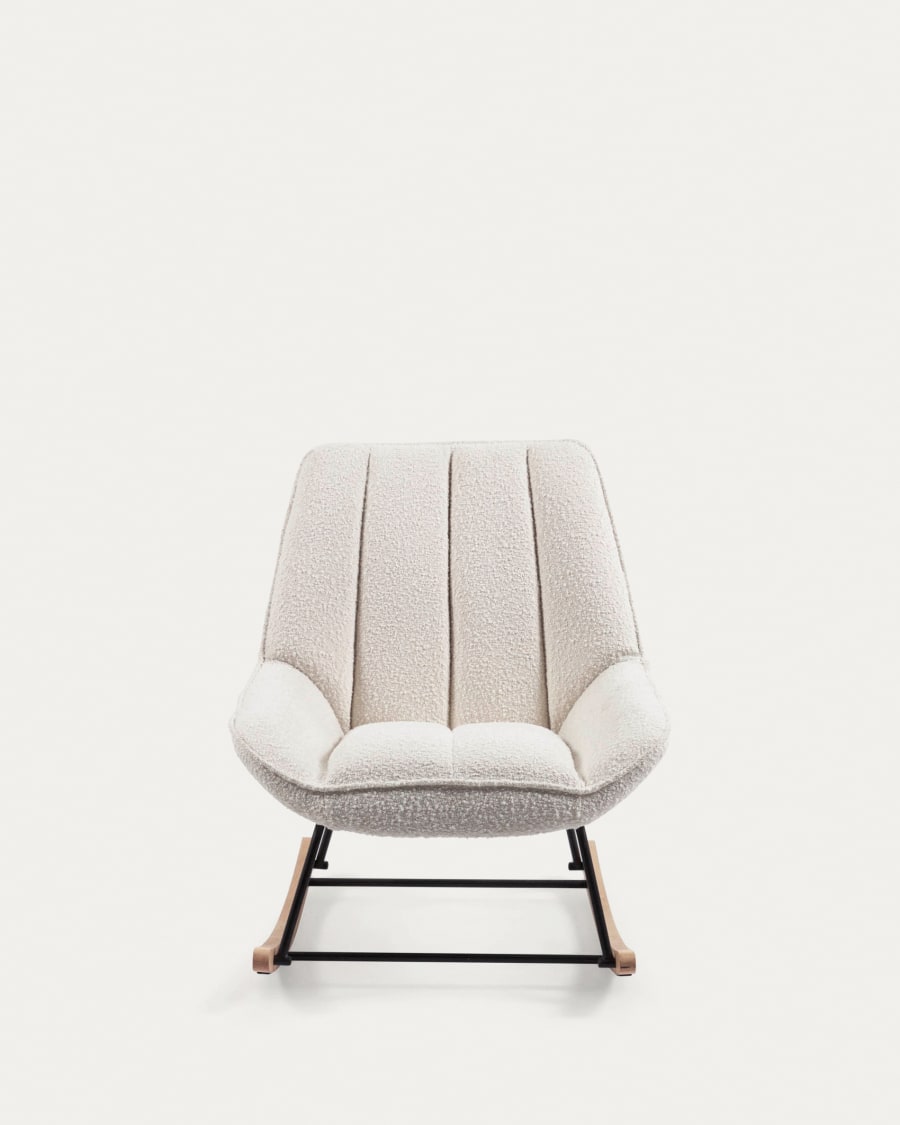 Marlina white bouclé rocking chair