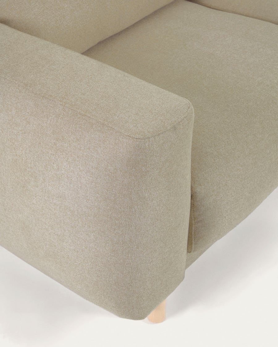 Singa 3 seater sofa with right-hand chaise longue, reclining headrest and extendable seat in beige 296 cm FSC Mix Credit