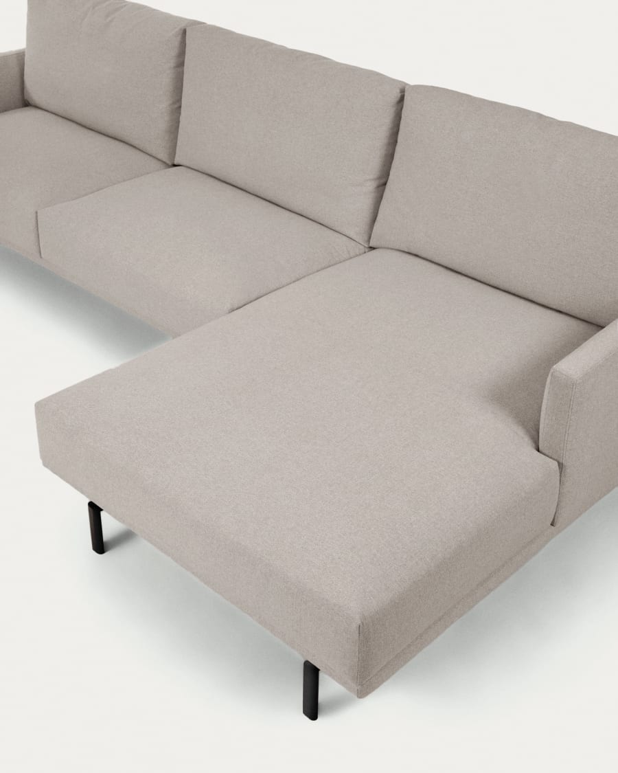 Galene 3 seater sofa with right-hand chaise longue in beige, 254 cm FSC Mix Credit