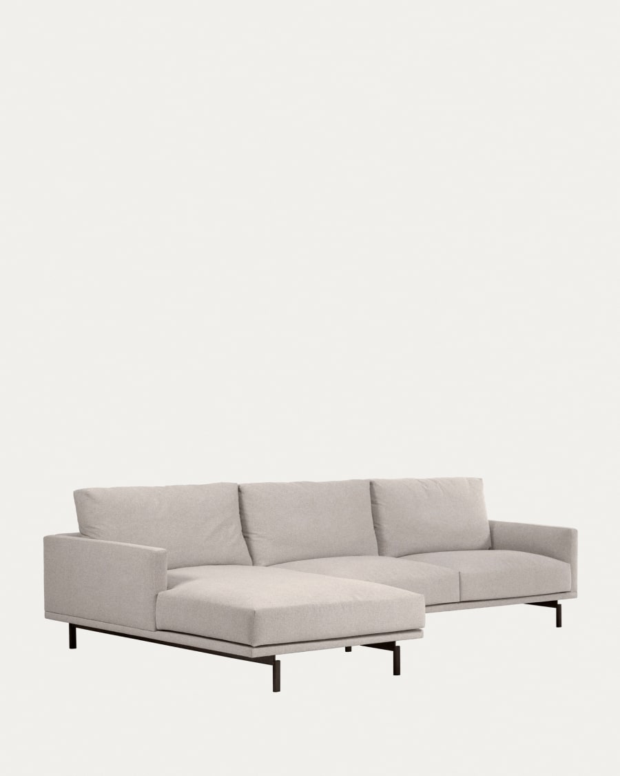 Galene 4 seater sofa with left-hand chaise longue in beige, 314 cm FSC Mix Credit