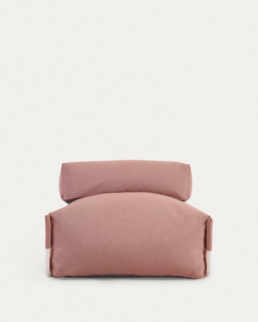 Pouf canapé modulaire extérieur avec dossier Square terracotta aluminium blanc 101x101 cm