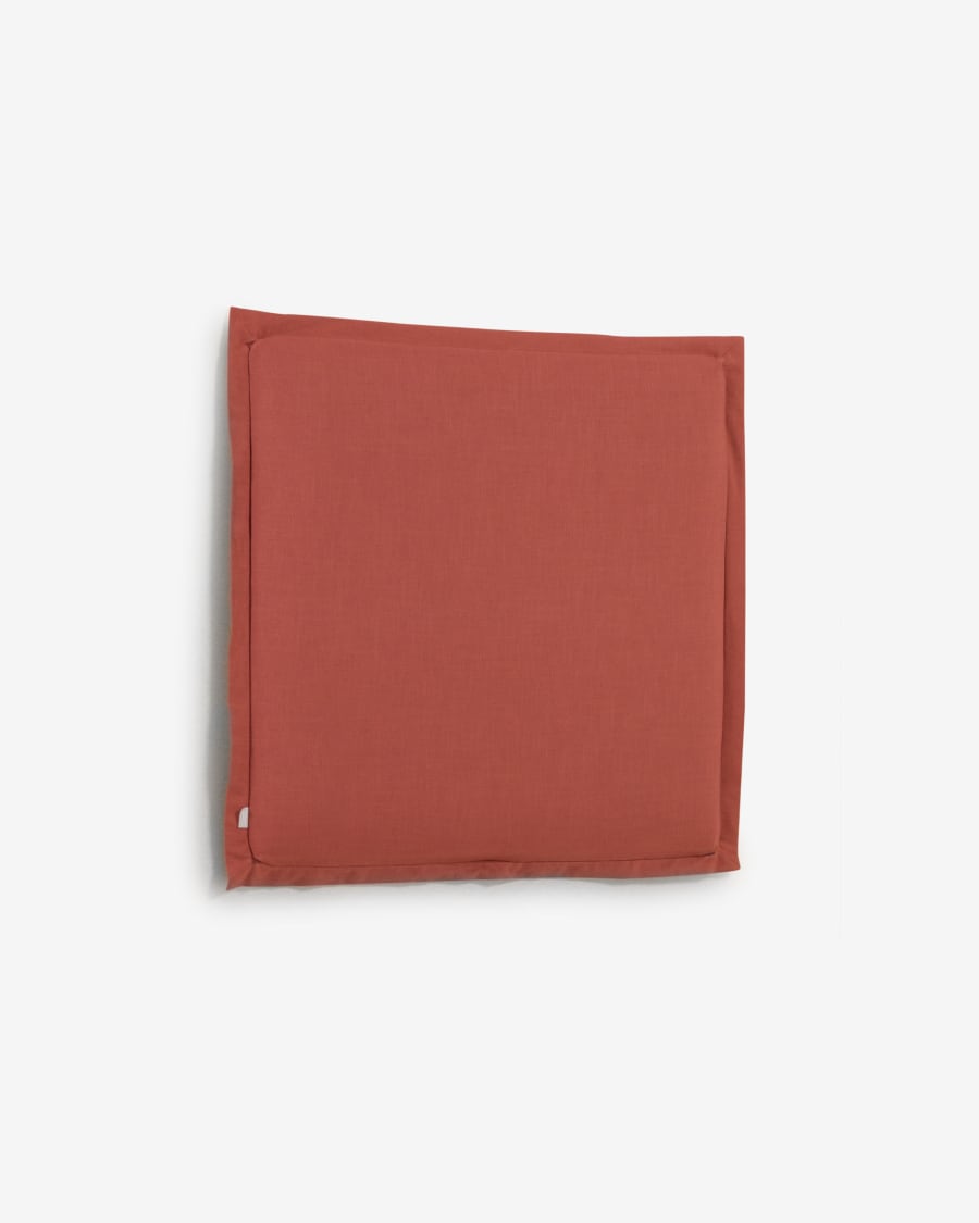 Testiera sfoderabile Tanit in lino granate per letto da 90 cm