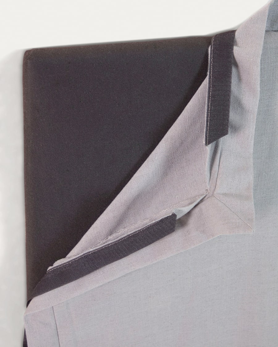 Tanit headboard with grey linen removable cover, for 160 cm beds