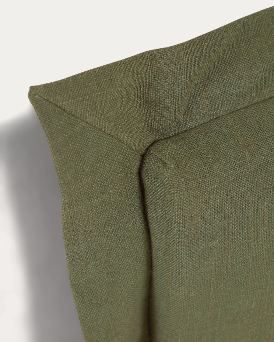 Tanit headboard with green linen removable cover, for 160 cm beds