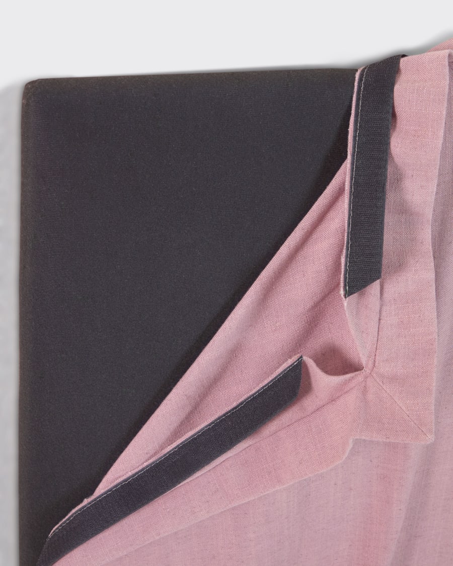 Tanit headboard with pink linen removable cover, for 160 cm beds
