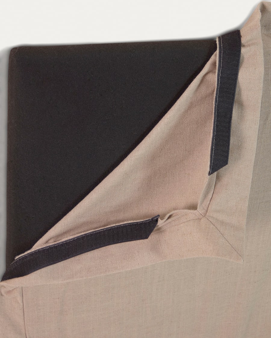 Tanit headboard with beige linen removable cover, for 200 cm beds