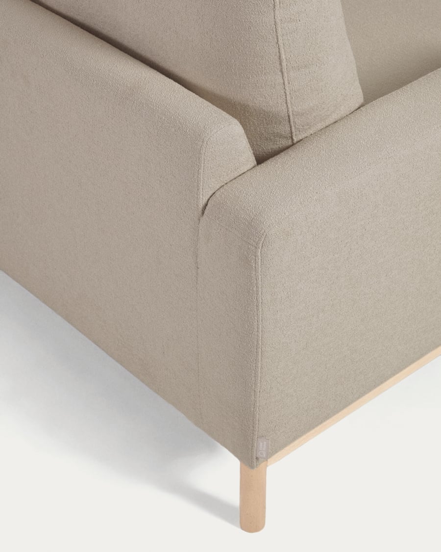 Mihaela 3 seater sofa with right-hand chaise longue in grey micro bouclé, 264 cm FSC Mix Credit