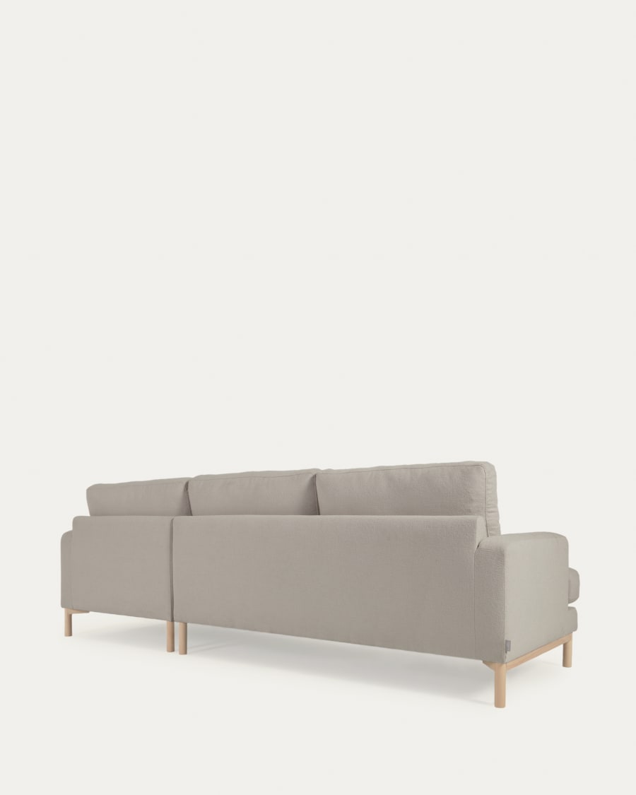 Mihaela 3 seater sofa with right-hand chaise longue in grey micro bouclé, 264 cm FSC Mix Credit