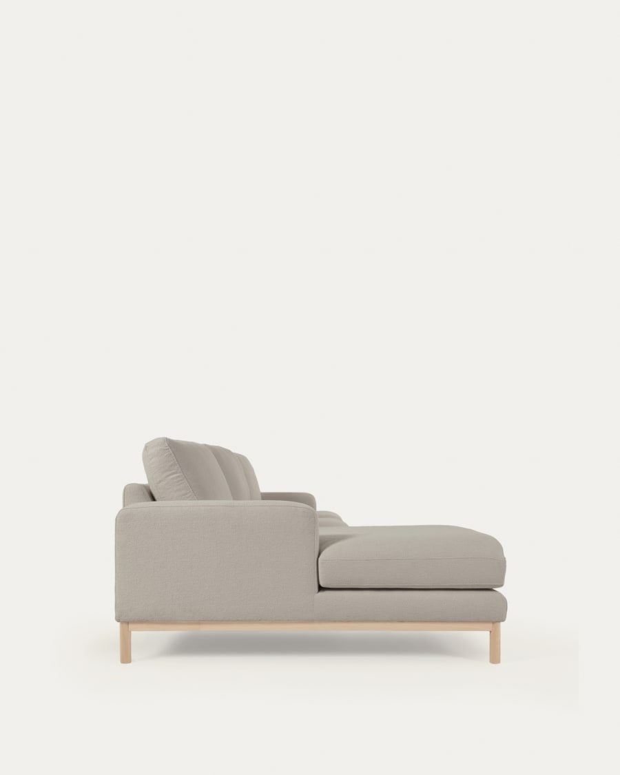 Mihaela 3 seater sofa with left-hand chaise longue in grey micro bouclé, 264 cm FSC Mix Credit