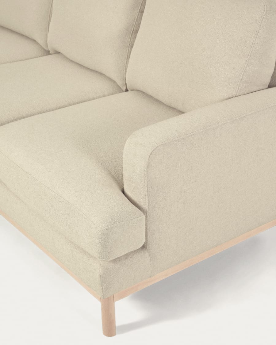 Mihaela 3 seater sofa with left-hand chaise longue in white micro bouclé, 264 cm FSC Mix Credit
