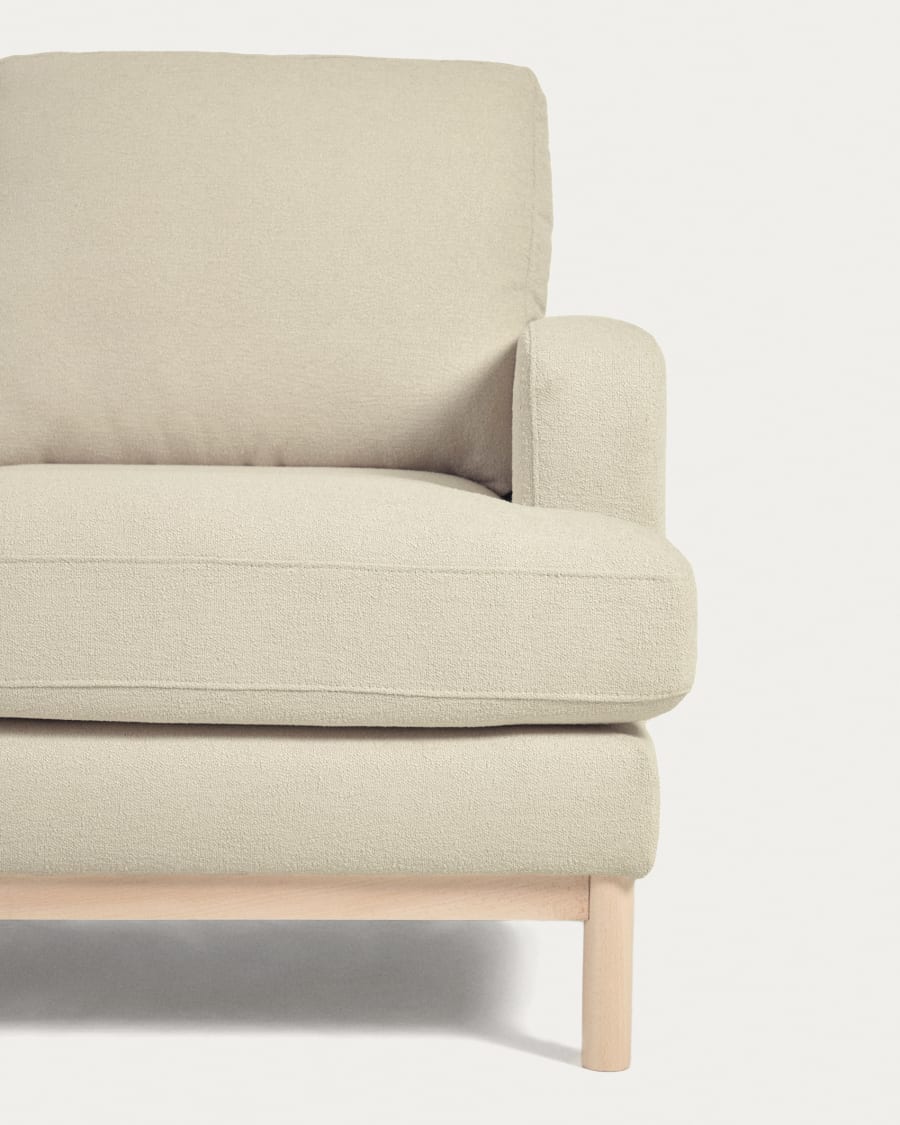Mihaela 3 seater sofa with left-hand chaise longue in white micro bouclé, 264 cm FSC Mix Credit