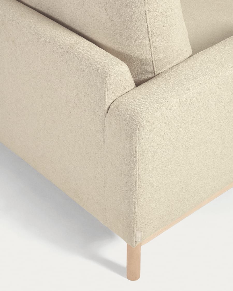 Mihaela 3 seater sofa with left-hand chaise longue in white micro bouclé, 264 cm FSC Mix Credit