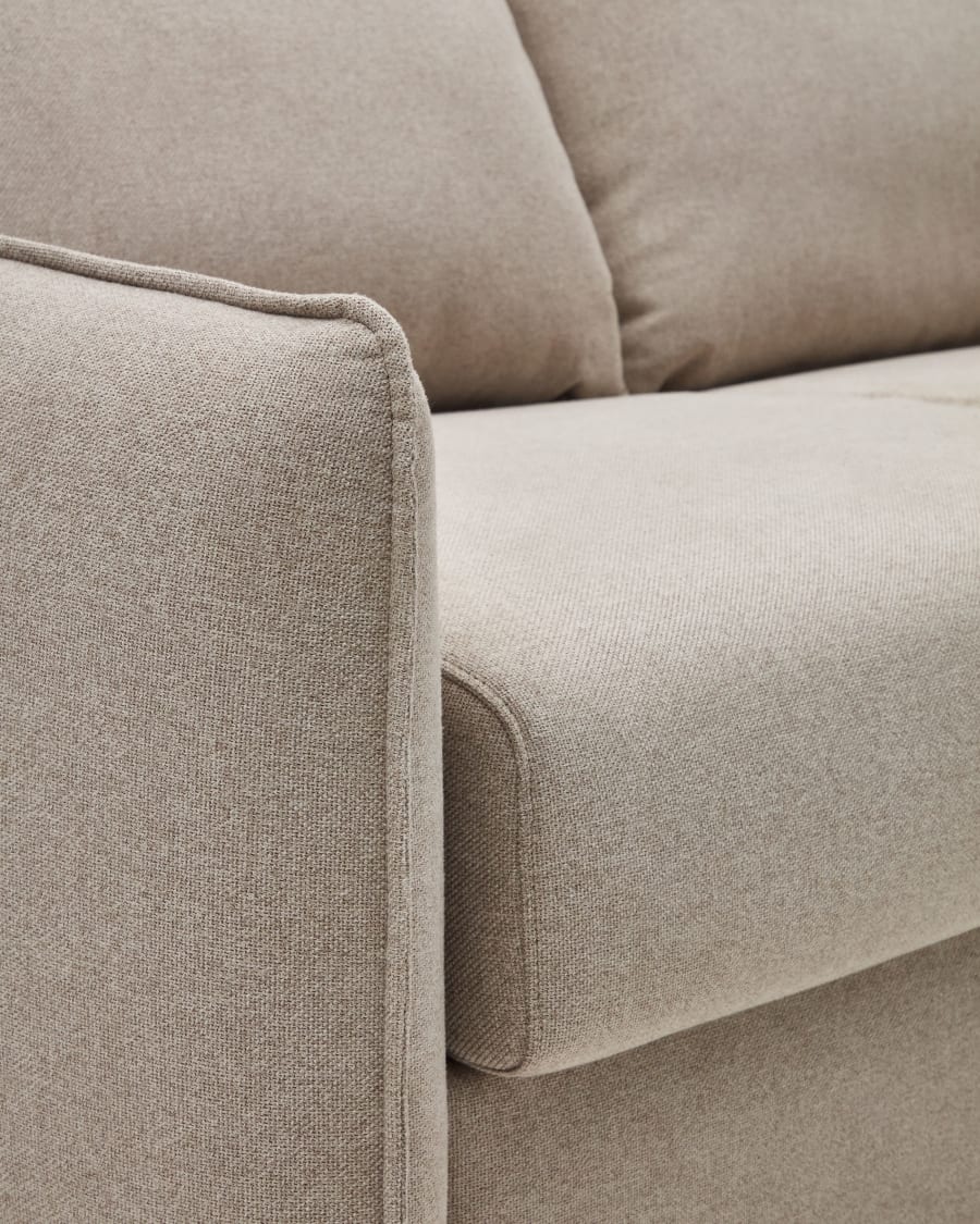 Carlota beige 2-seater sofa bed with solid beech wood legs 185cm FSC Mix Credit