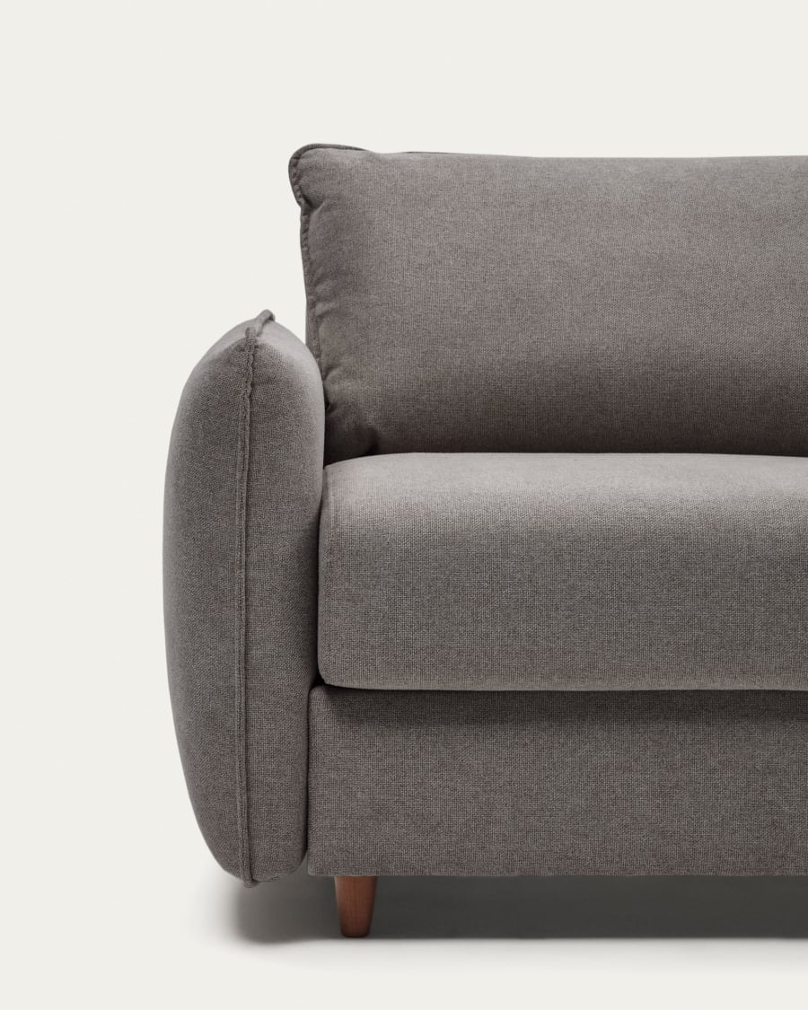 Carlota 2 seater sofa bed in grey chenille, 140 cm