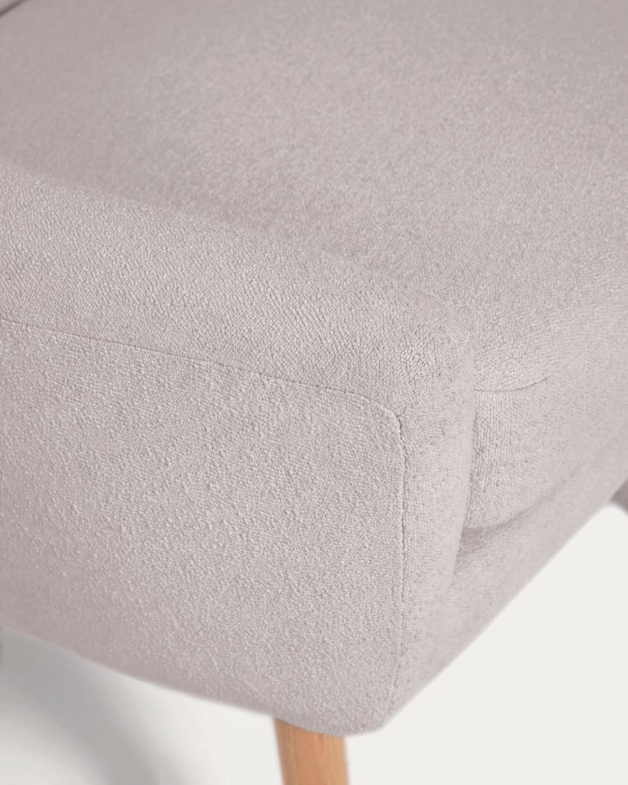 Candela armchair in grey micro bouclé FSC Mix Credit