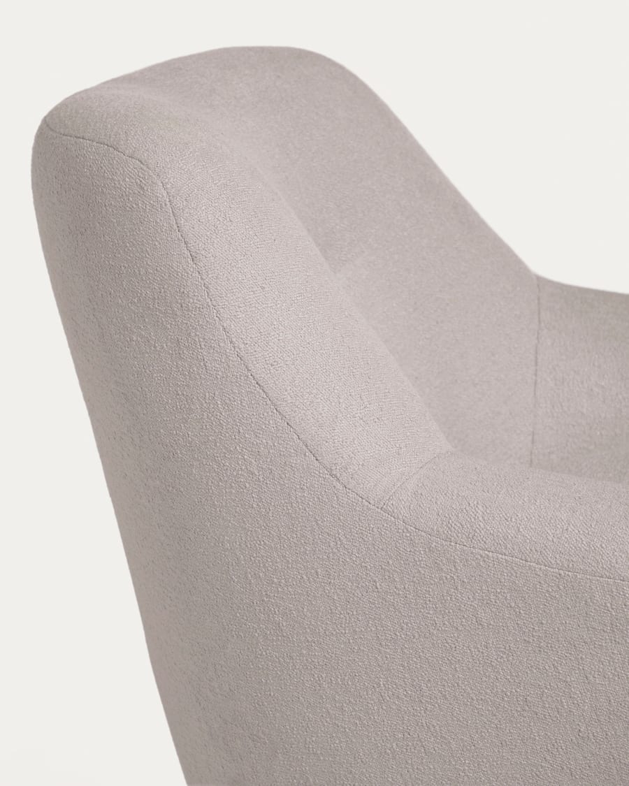 Candela armchair in grey micro bouclé FSC Mix Credit