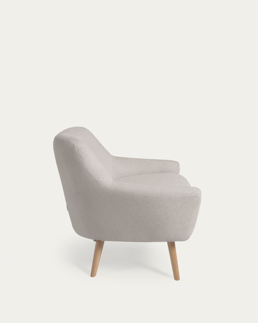 Candela armchair in grey micro bouclé FSC Mix Credit
