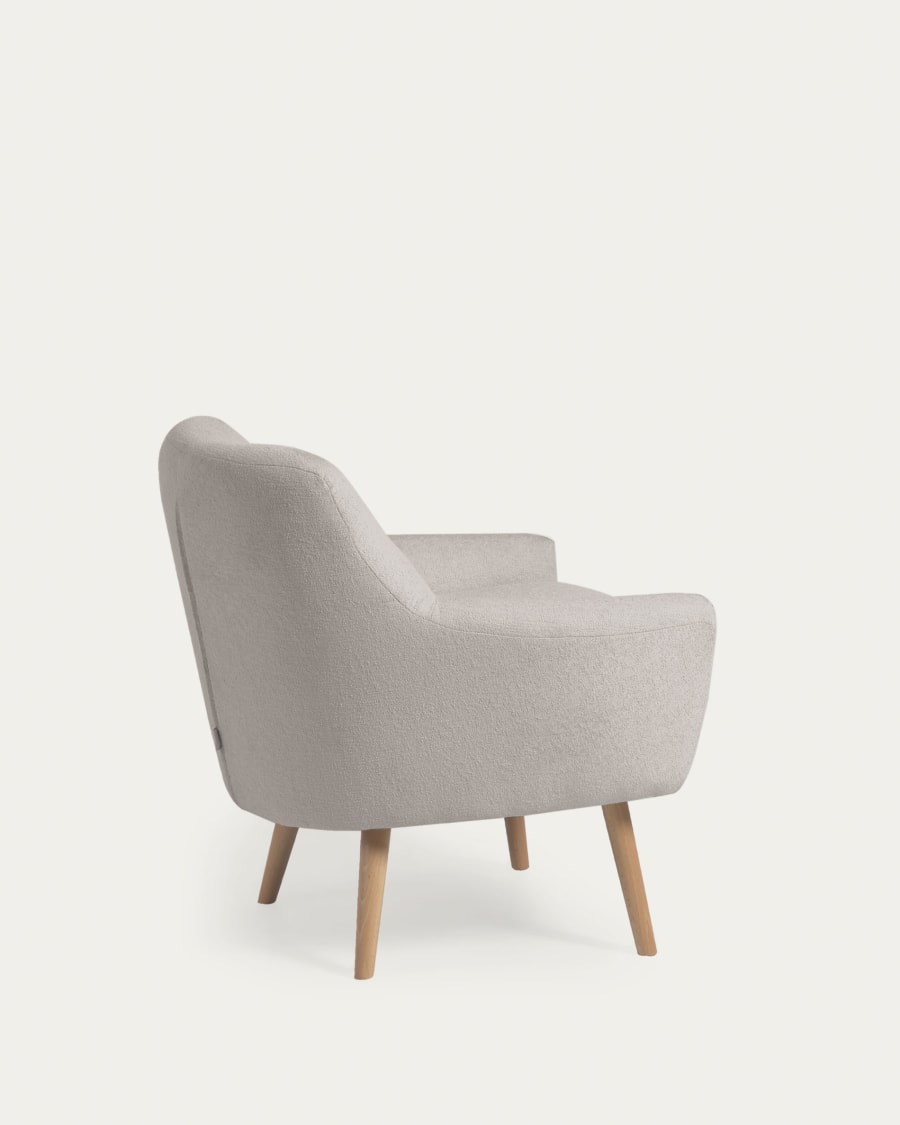 Candela armchair in grey micro bouclé FSC Mix Credit