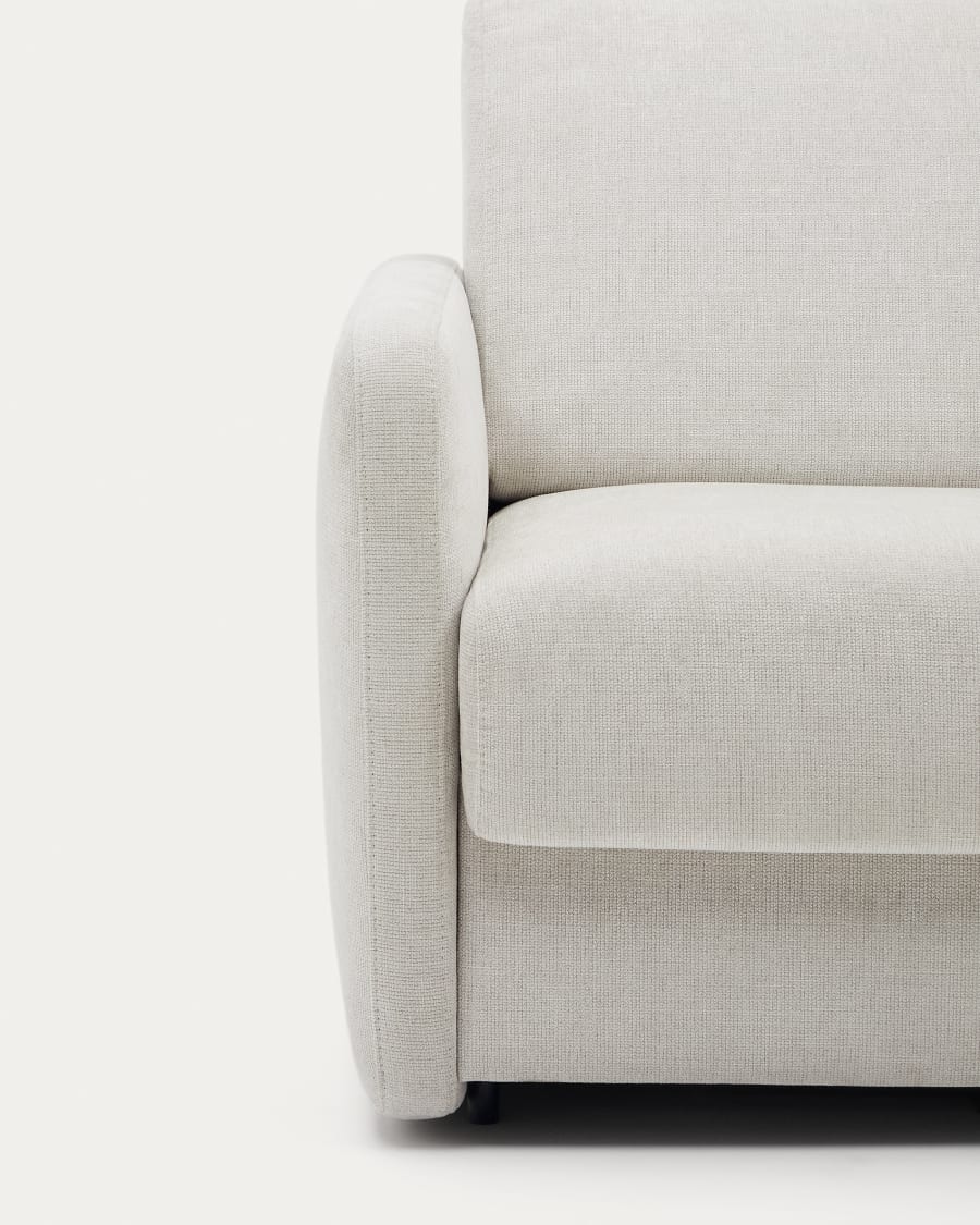Nuala 2-seater sofa bed in pearl-coloured chenille 184cm