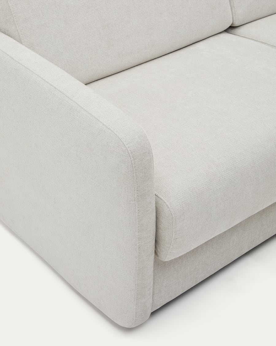 Nuala 2-seater sofa bed in pearl-coloured chenille 184cm