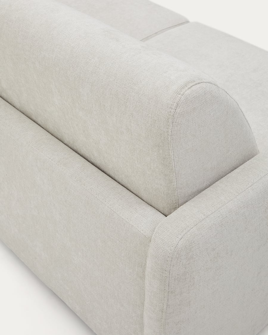 Nuala 2-seater sofa bed in pearl-coloured chenille 184cm