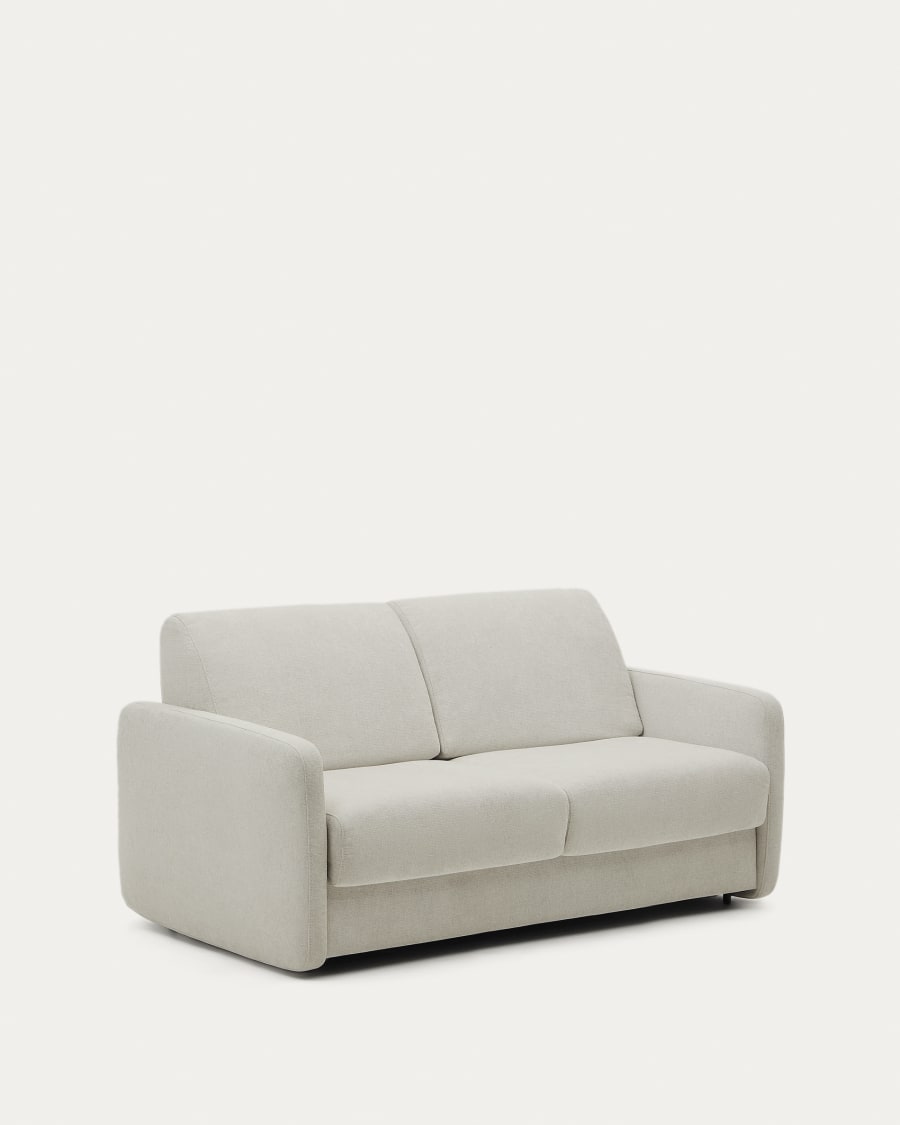 Nuala 2-seater sofa bed in pearl-coloured chenille 184cm