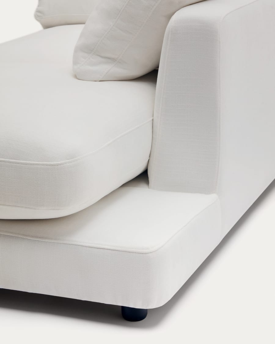 Gala right chaise longue in white, 193 x 105 cm