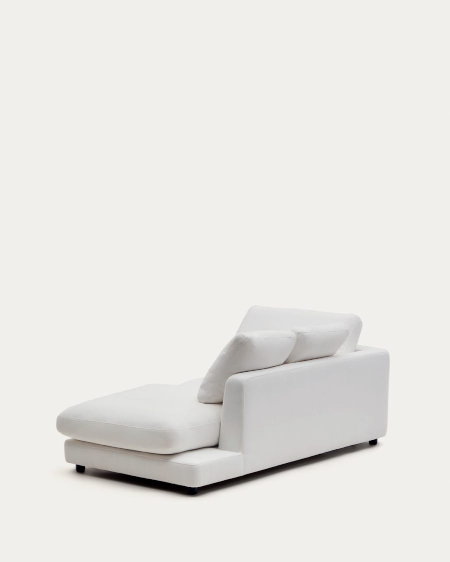 Gala right chaise longue in white, 193 x 105 cm