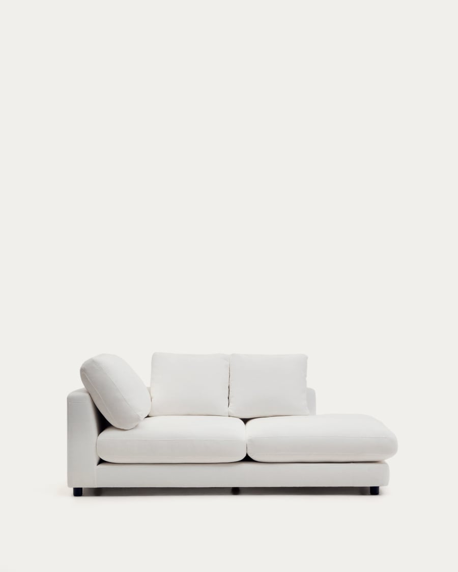 Gala right chaise longue in white, 193 x 105 cm