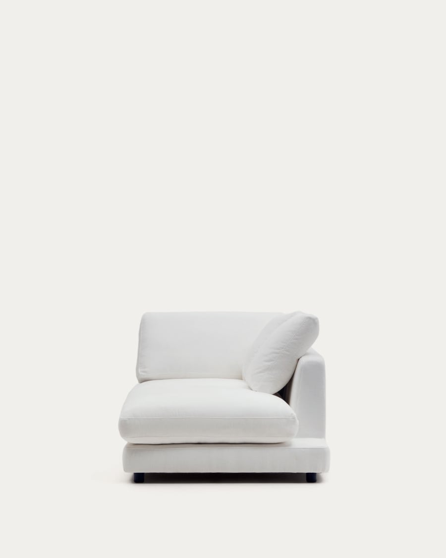 Gala right chaise longue in white, 193 x 105 cm