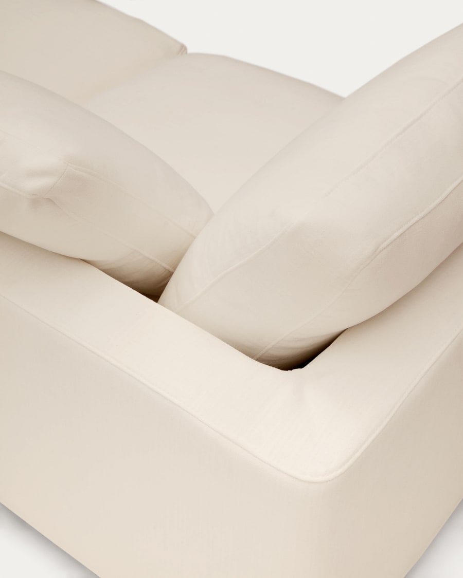 Gala right chaise longue in beige, 193 x 105 cm