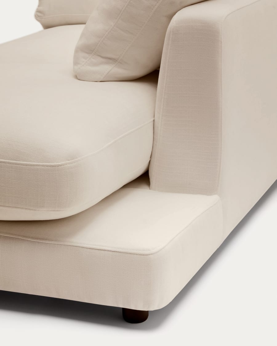 Gala right chaise longue in beige, 193 x 105 cm
