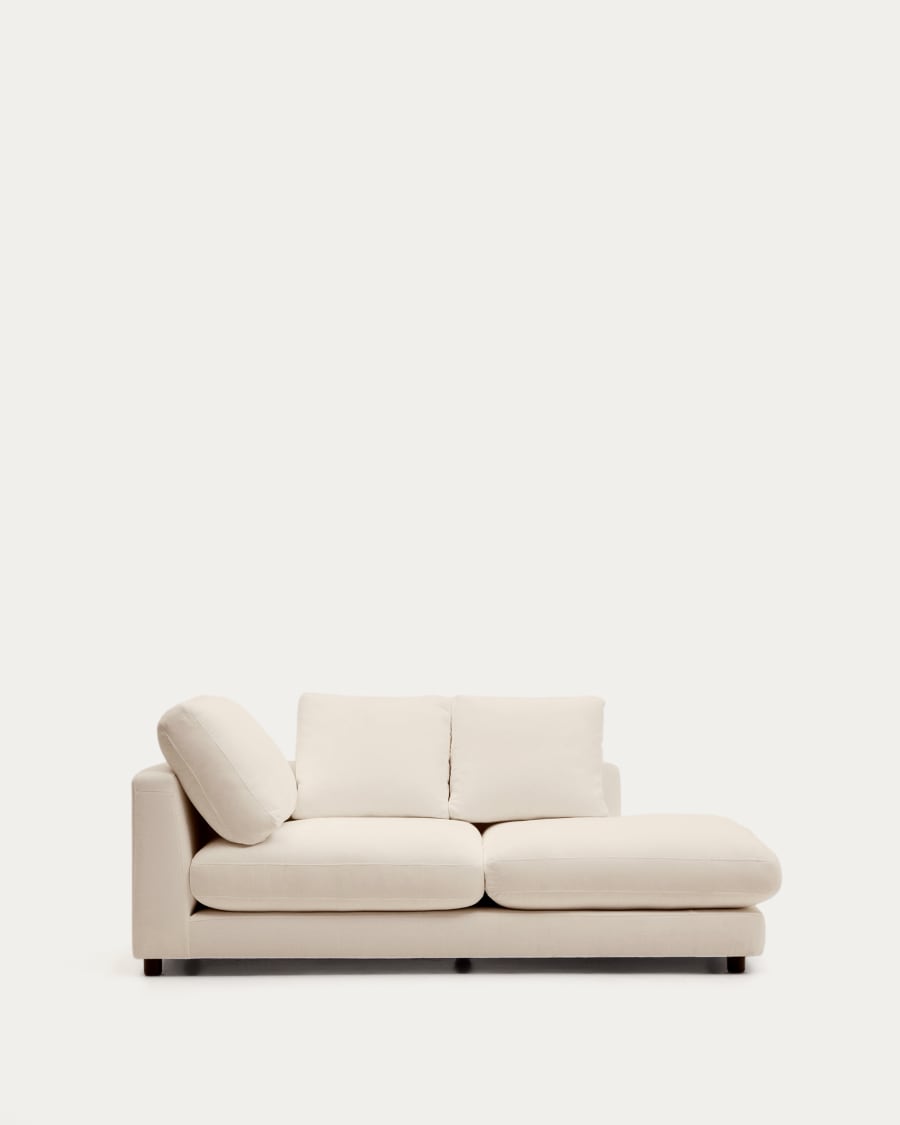 Gala right chaise longue in beige, 193 x 105 cm