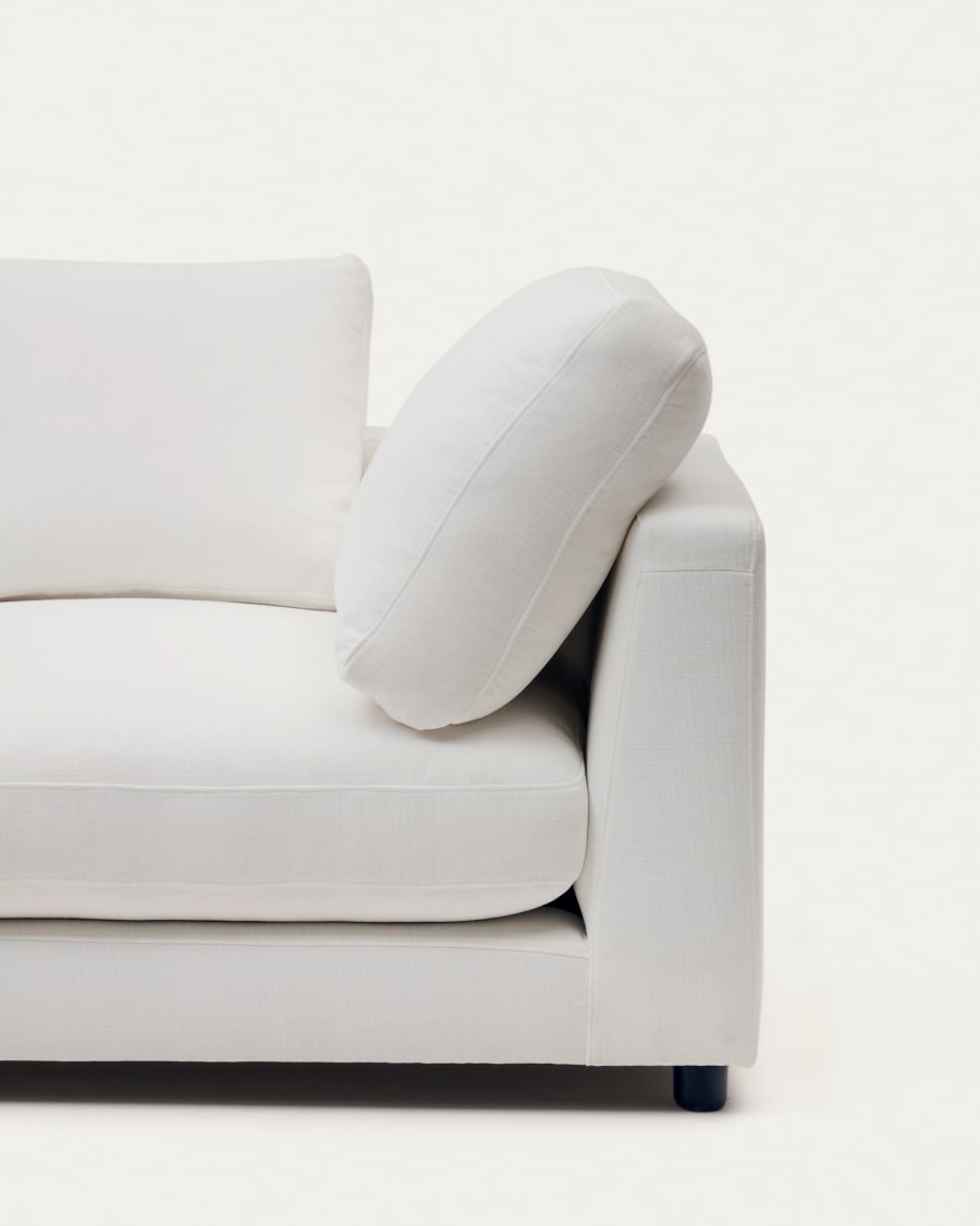 Gala left chaise longue in white, 193 x 105 cm