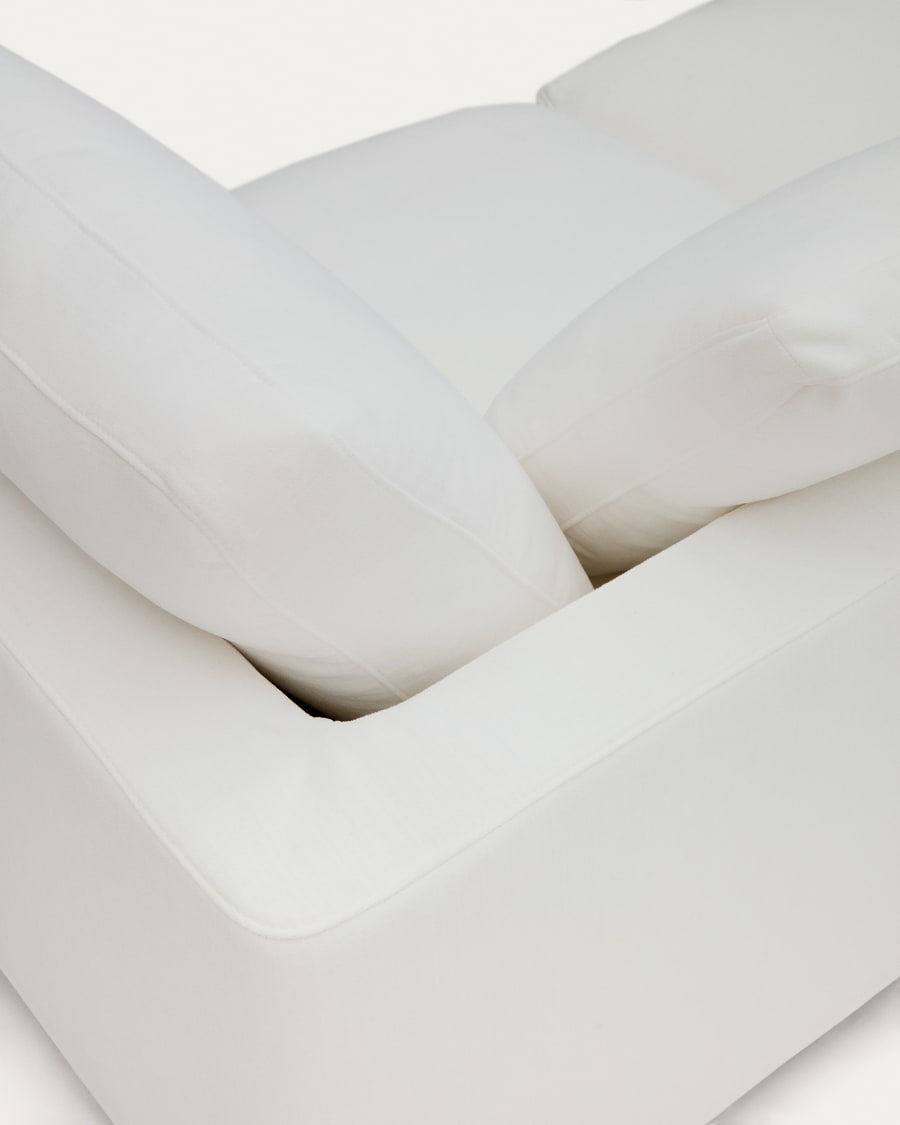 Gala left chaise longue in white, 193 x 105 cm