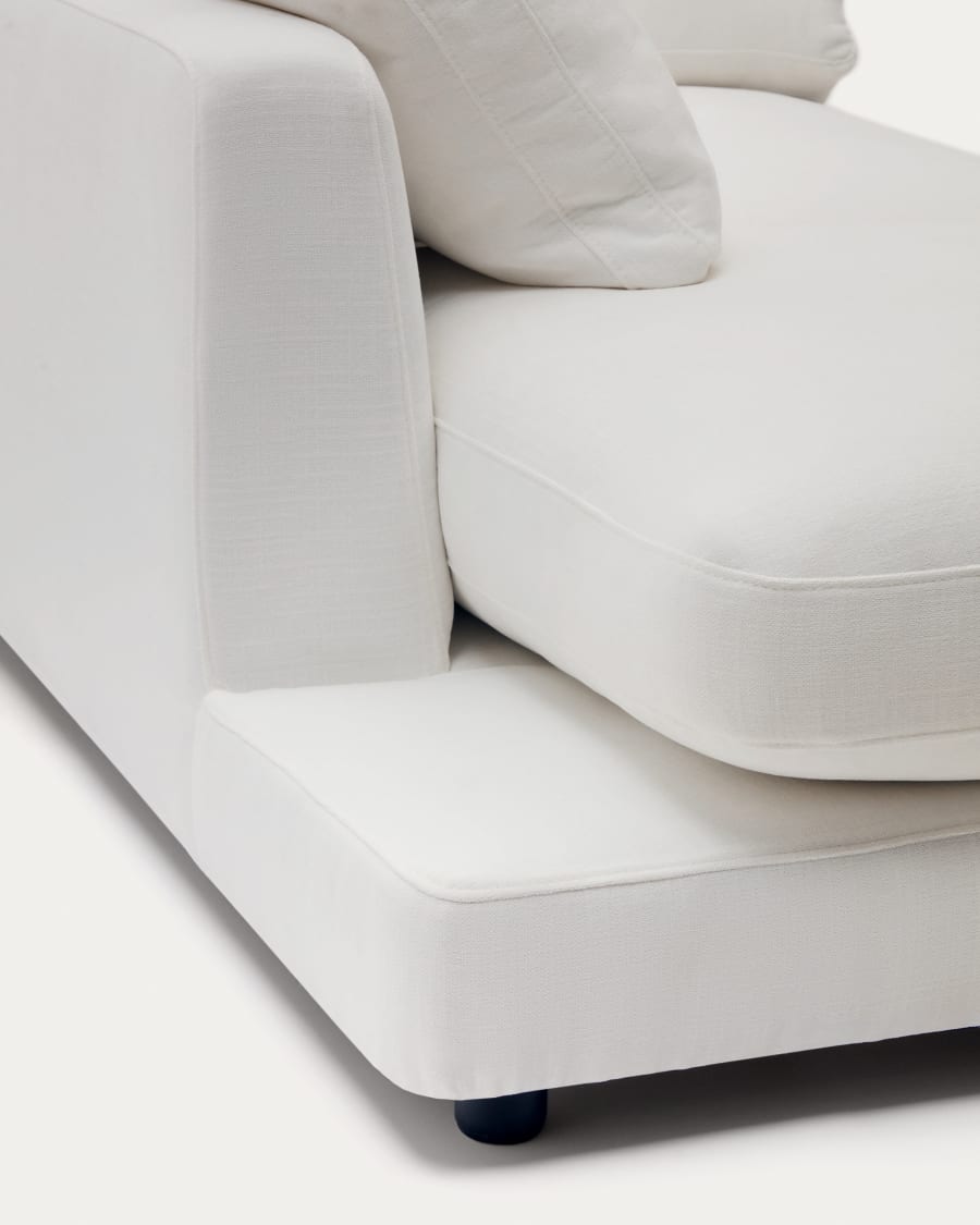 Gala left chaise longue in white, 193 x 105 cm