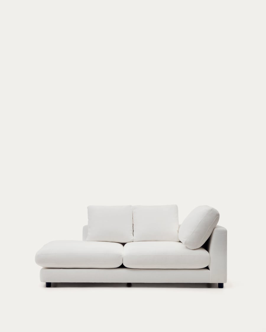 Gala left chaise longue in white, 193 x 105 cm