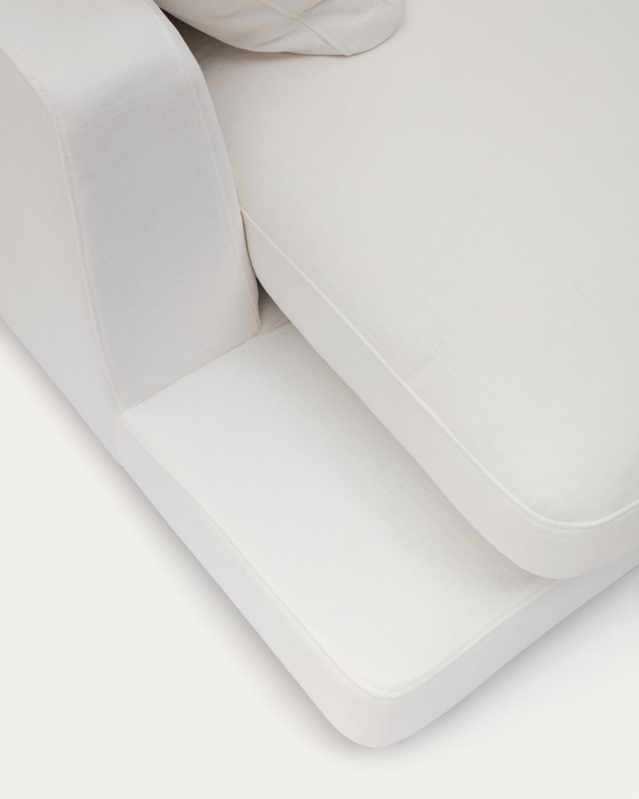 Gala left chaise longue in white, 193 x 105 cm