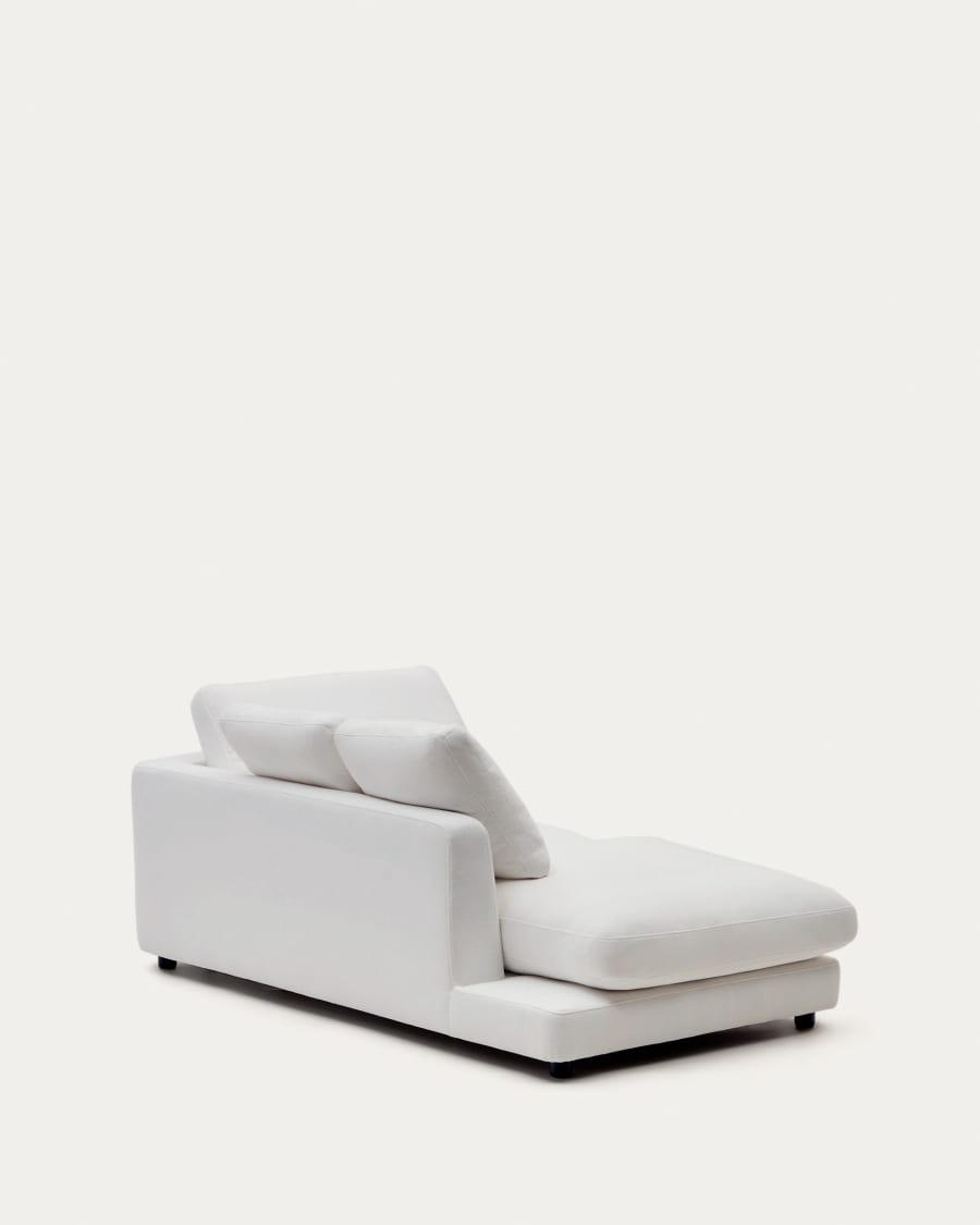 Gala left chaise longue in white, 193 x 105 cm