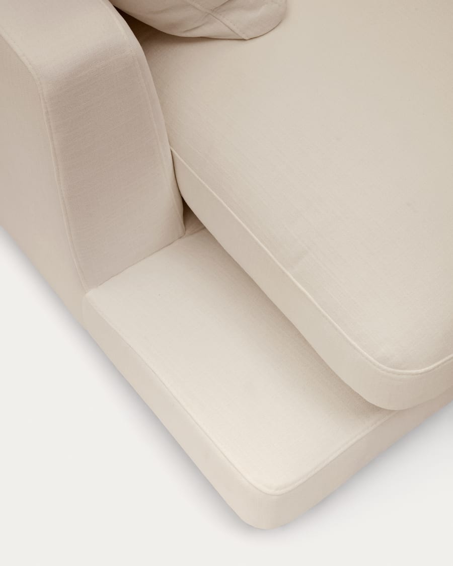 Gala left chaise longue in beige, 193 x 105 cm